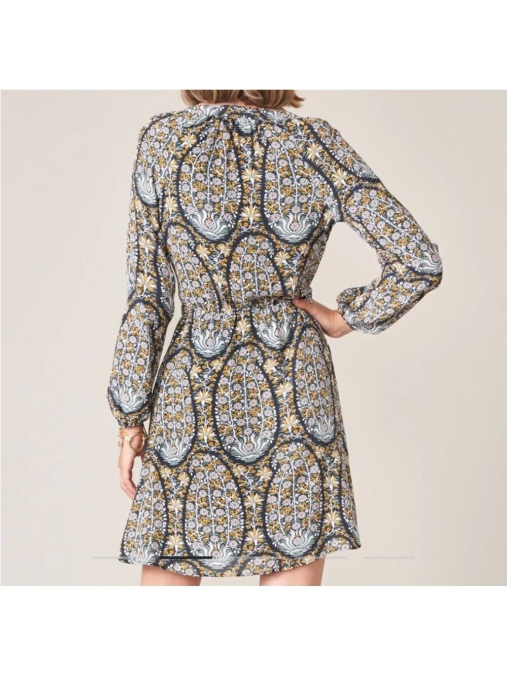 💜 Spartina 449 Floral Long Sleeve Catalina Jones Hundres Paisley Mini Dress XS